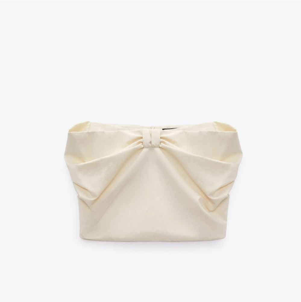 ZARA* Set 2 Piece Voluminous Bodysuit And Bow Skirt Cream Bloggers Favorite - Picture 14 of 15
